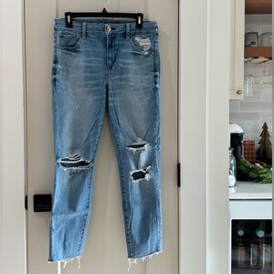 American Eagle Distressed Blue Women's Jeans size 14r